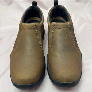 Brown Leather Western Slip-On Casual Shoes Classic Comfort Men’s Sz 7 Roper